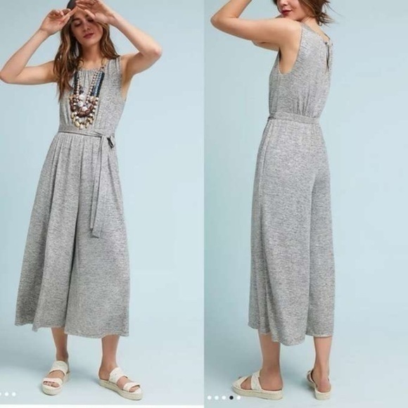 Meadow Rue Pants - Anthropologie Meadow Rue Womens Alchemist Jumpsuit Metallic Silver Stretch